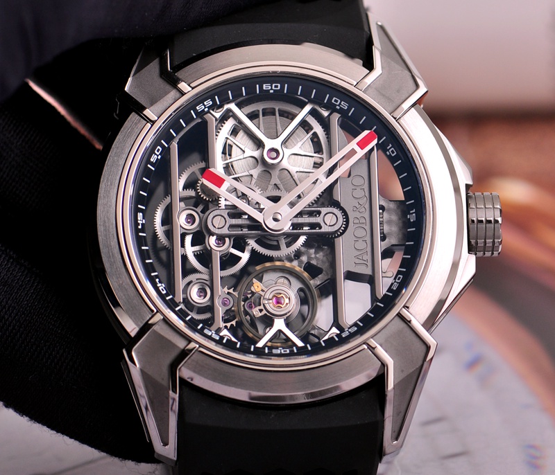 新潮jacobco捷克豹新款epicx系列钛金镂空手动机械男表