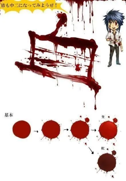 血的画法 血渍 血滴 以及伤口 速速转存 哔哩哔哩