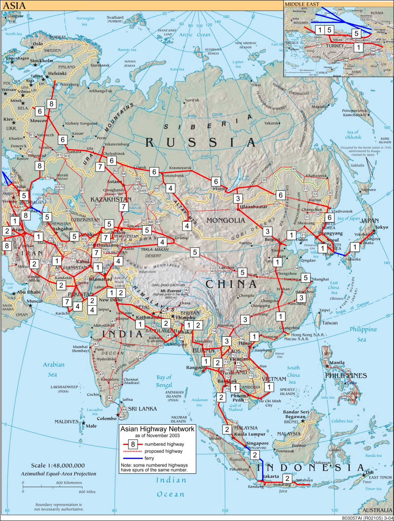 一带一路之亚洲公路网,中国这几条高速也是属于亚洲路网!