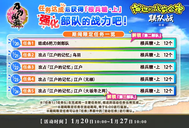 1月日更新公告 千代金丸 极化开启 联队战 海边的战前合宿 开启 哔哩哔哩