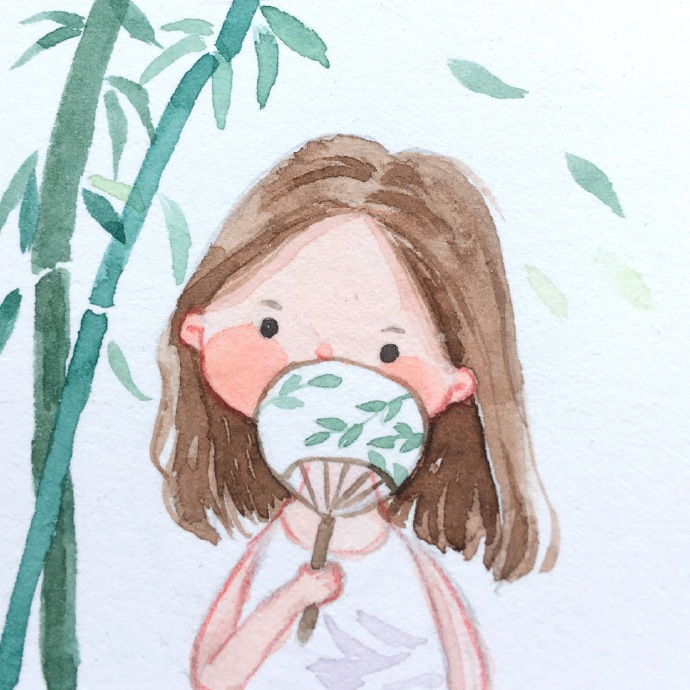 这样清新夏天的水彩小头像,你要不要也来一个?