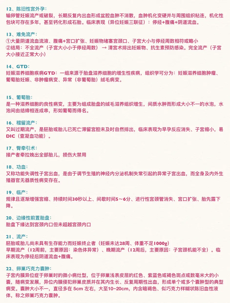 妇产科学名词解释 简答题和病例分析 哔哩哔哩