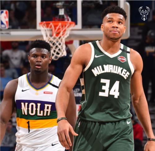 nba直播:鹈鹕vs雄鹿 锡安pk字母哥,怪兽对决火热上演