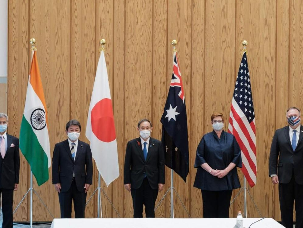 图为美日澳印组成的所谓"四国联盟"