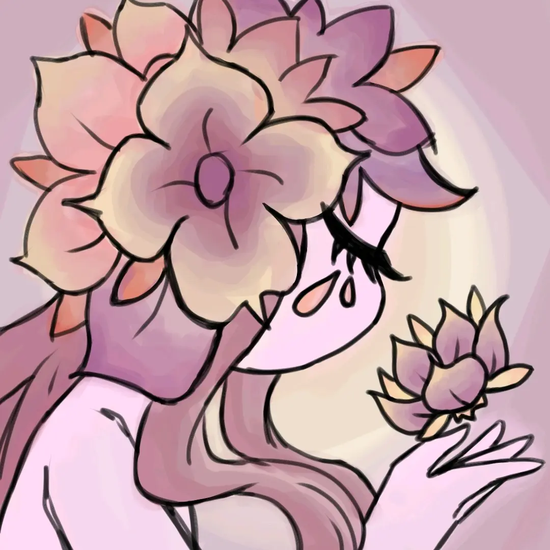 它的肤色程漂亮的粉色,脖子上戴着浅黄的花环.