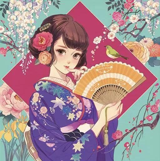 板绘|和风美少女插画