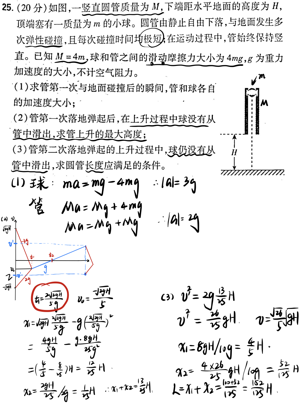 物理计算题练习(2020高考真题)