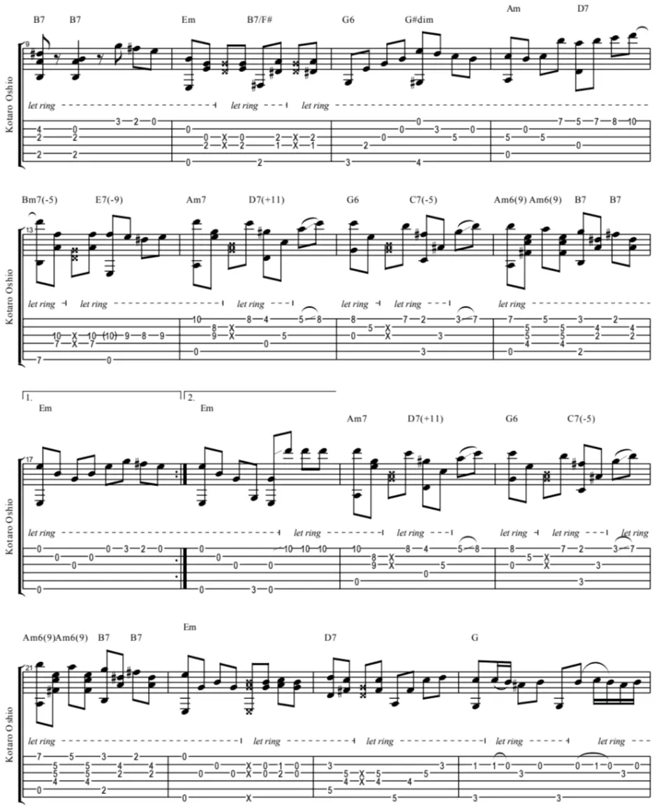 《evening》(corn wave麦浪)的吉他谱