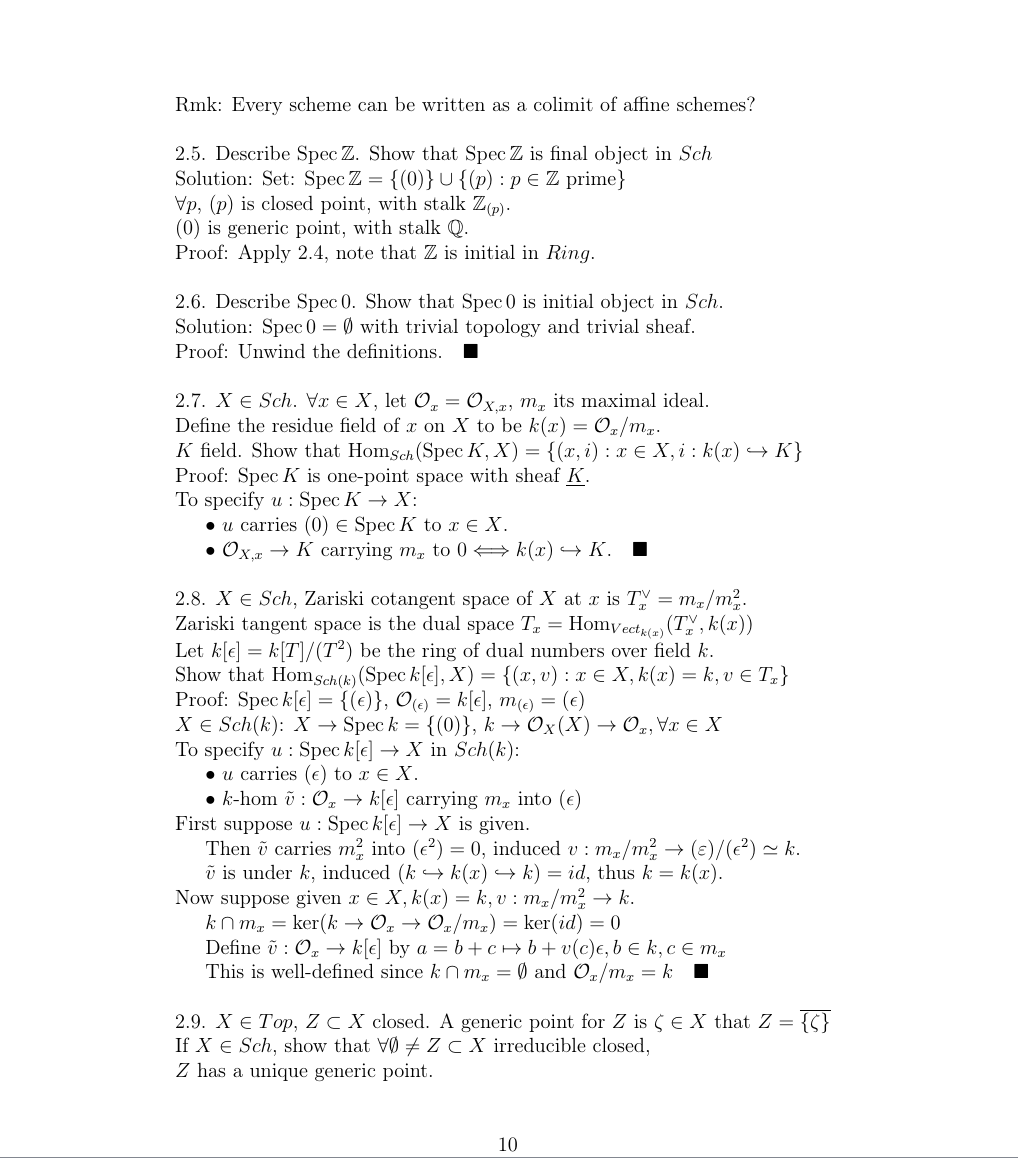 Hartshorne代数几何习题解答（二）Schemes 哔哩哔哩