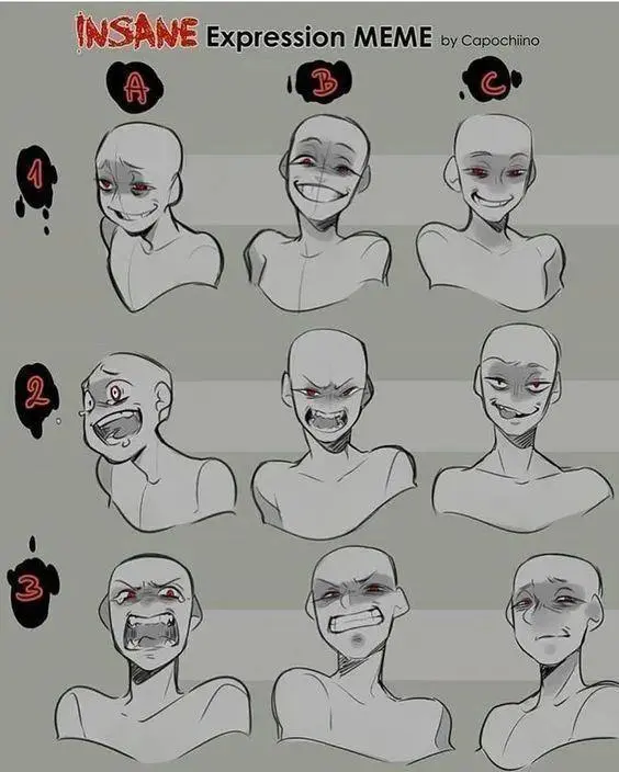 板绘 漫画人物表情绘画参考 哔哩哔哩