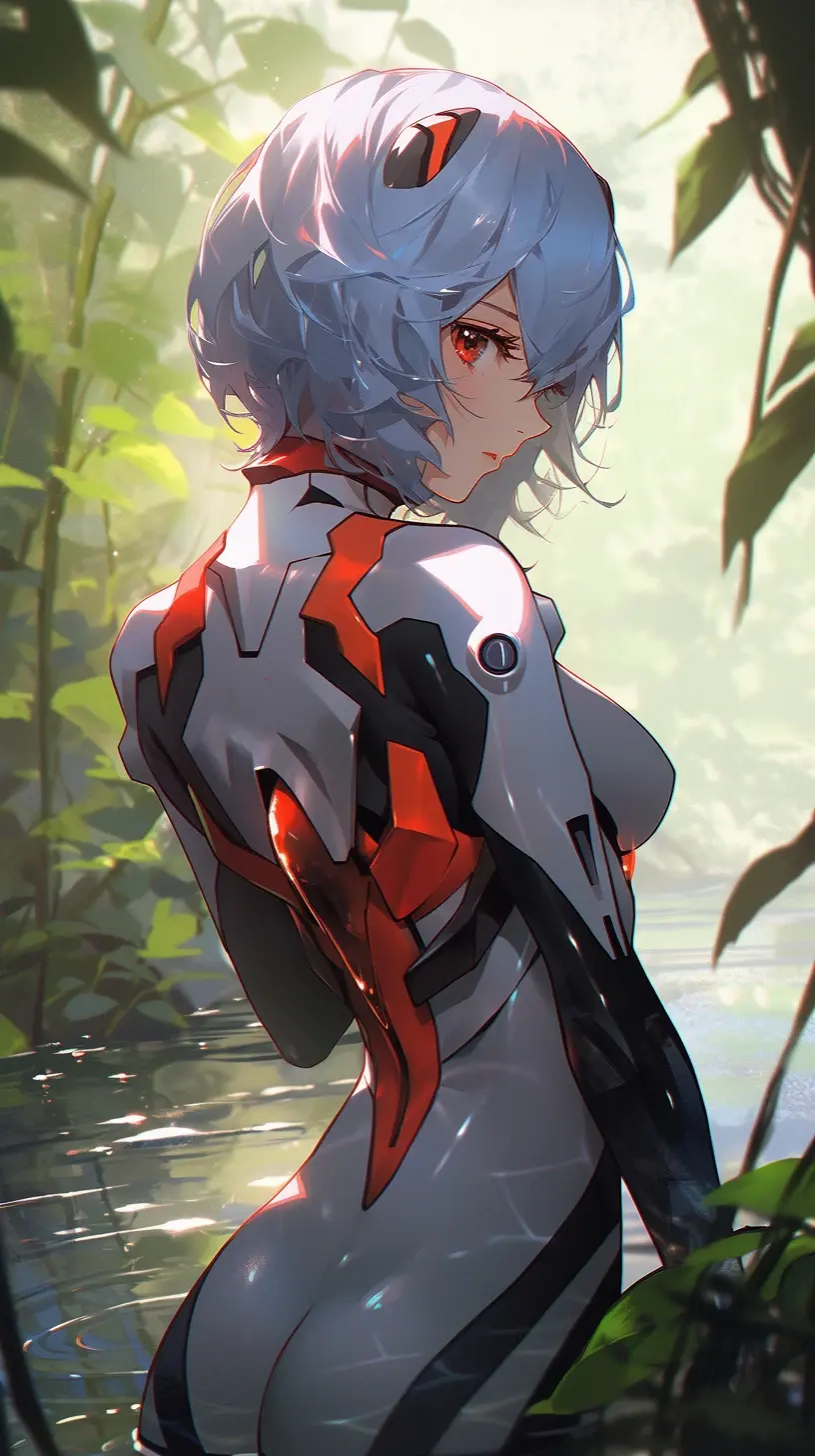 雨林中的绫波丽(三)【ai绘壁纸】