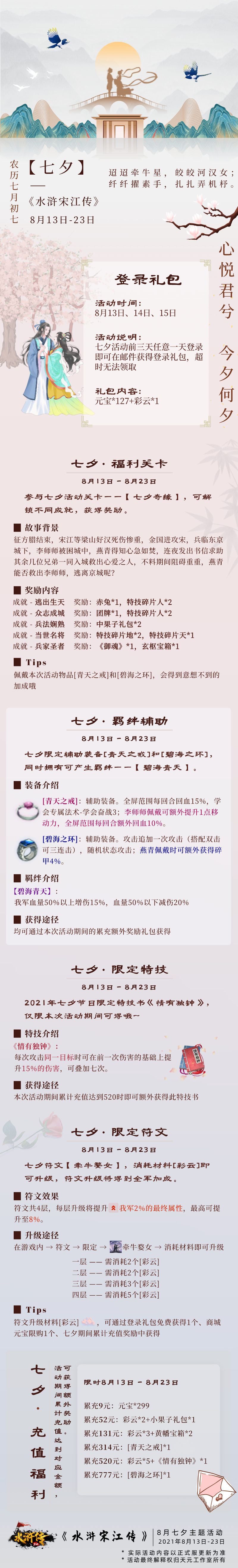 水浒宋江传 丨情动莺语 鹊桥七夕 浪漫惊喜 哔哩哔哩