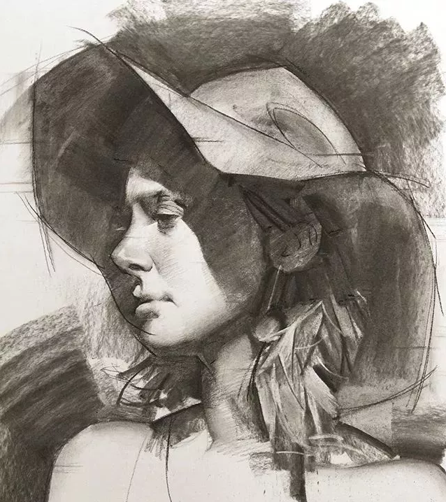 夸张的人物头像素描作品,看不清的五官,为什么还这么多人想学