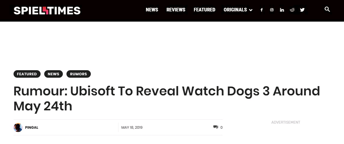 育碧注册《看门狗》新官推 传闻称本周发布新