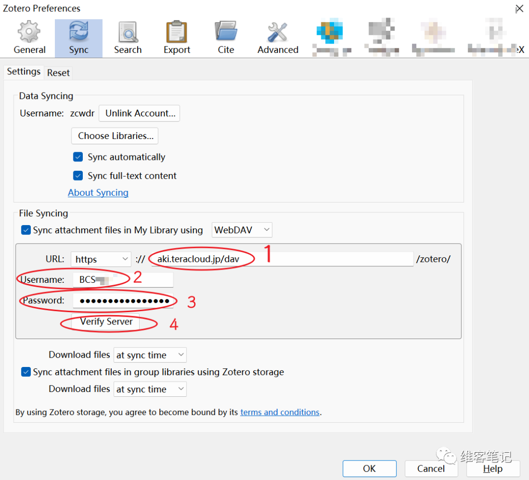  teracloud webdav zotero obsidian 
