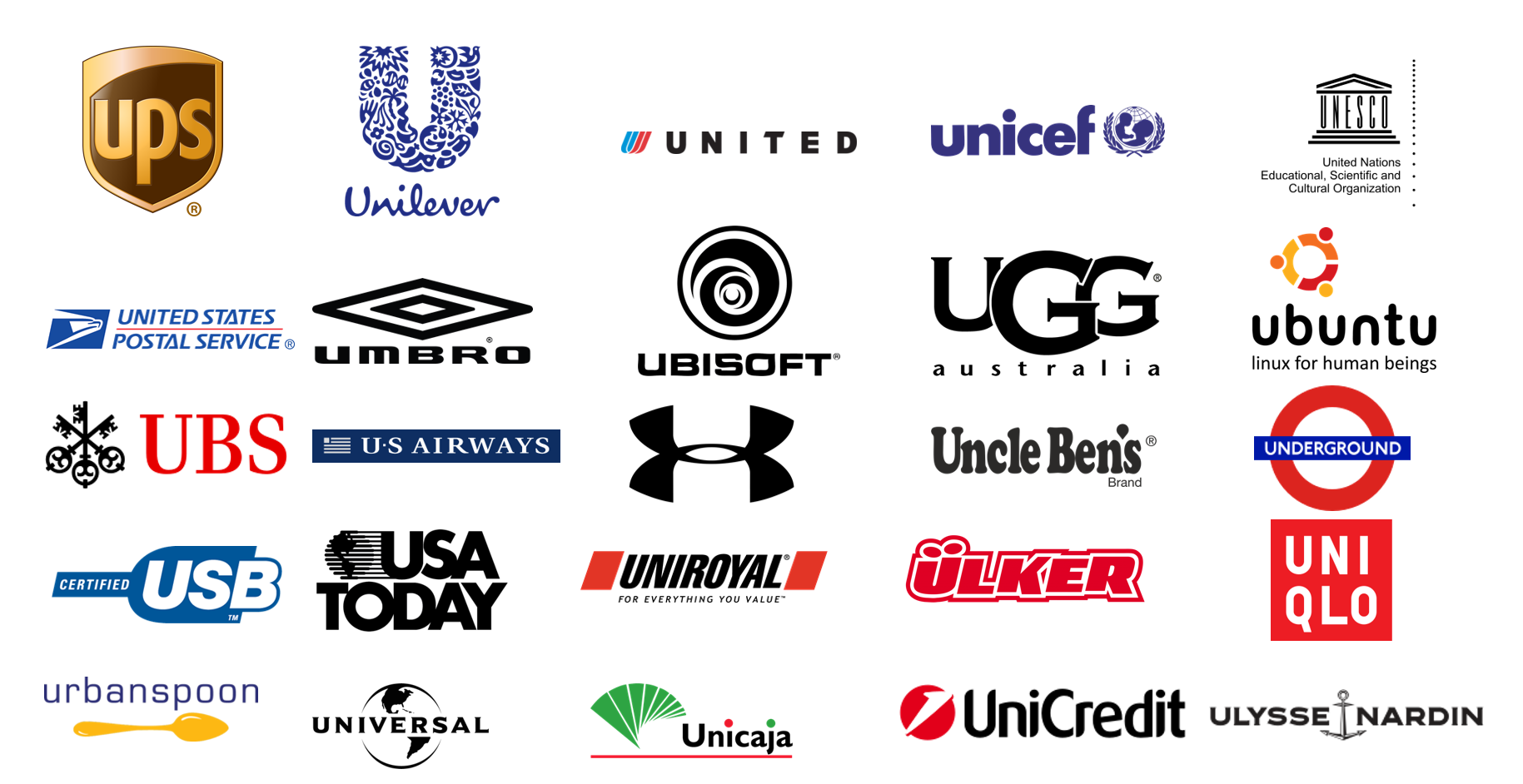 Famous Brand Logos Letter U 哔哩哔哩