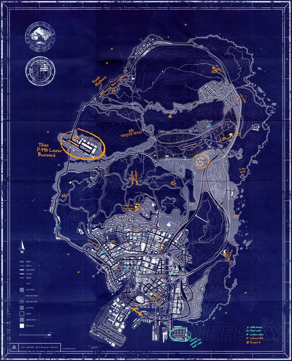 Gta5中文 卫星 Ign 典藏版蓝色地图 C山解密 哔哩哔哩