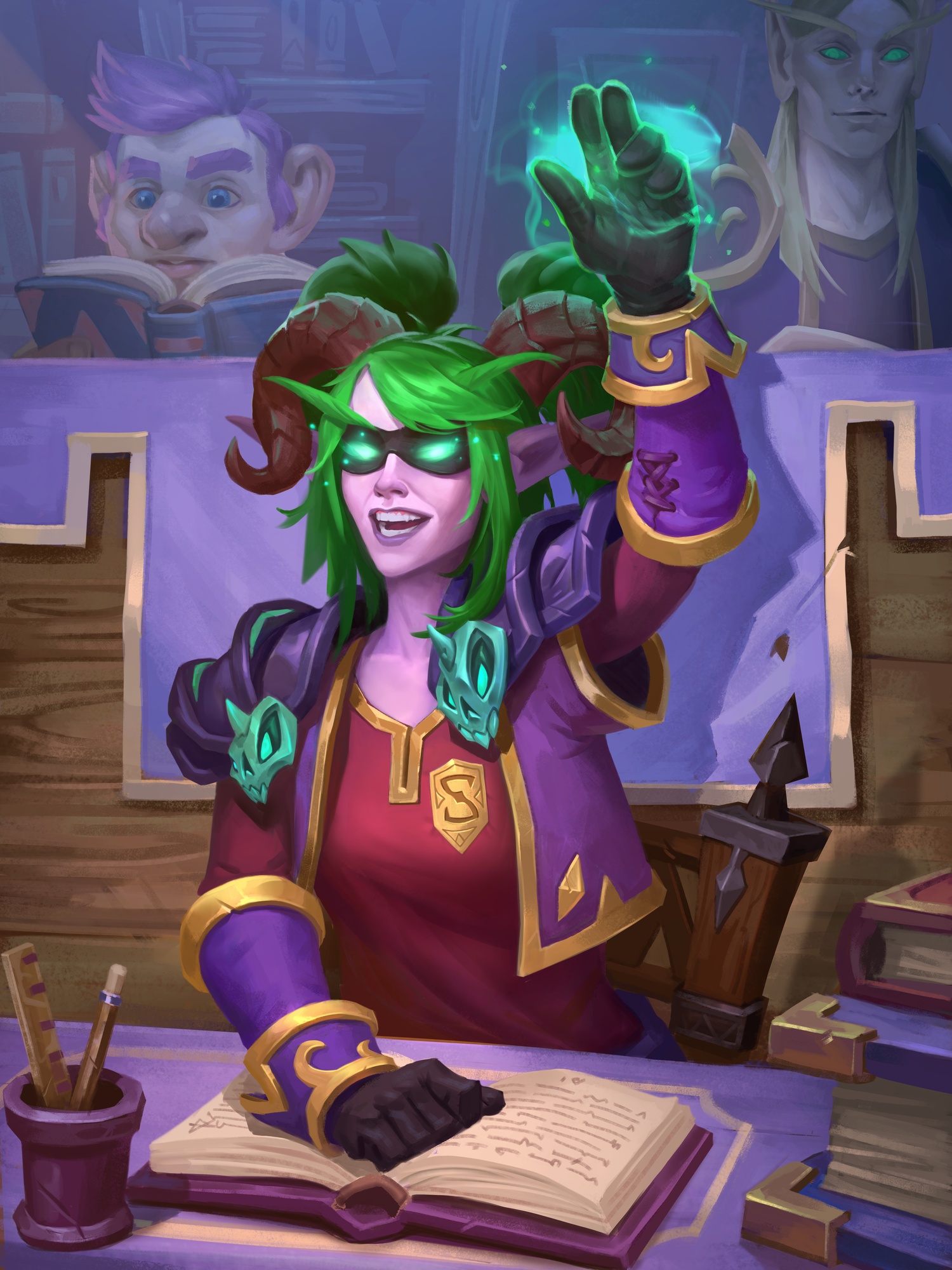 卡牌原画通灵学院全传说卡牌