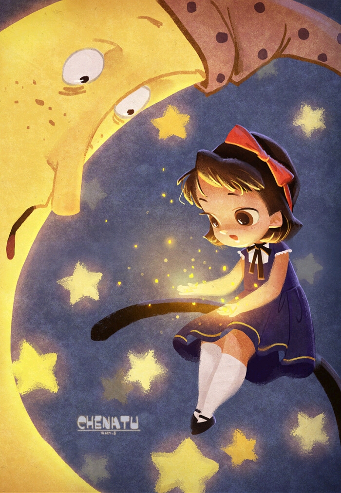 超级可爱的绘本风画师——陈阿凸