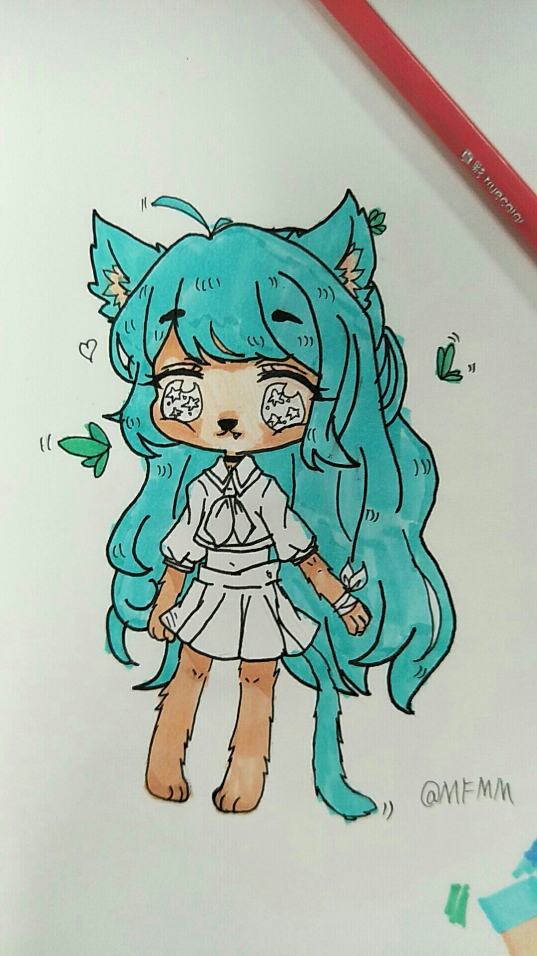 记录一下一只渣渣第一次用马克笔的过程(不久将会成为黑历史~)兽化的