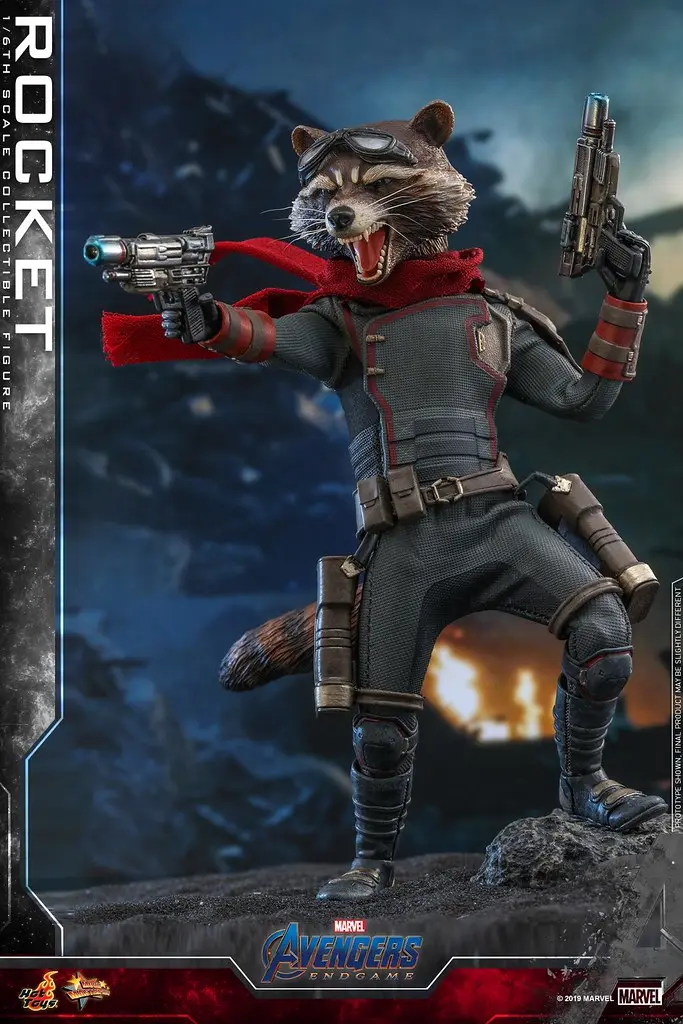 hottoys复仇者联盟终局之战火箭rocket16比例兵人