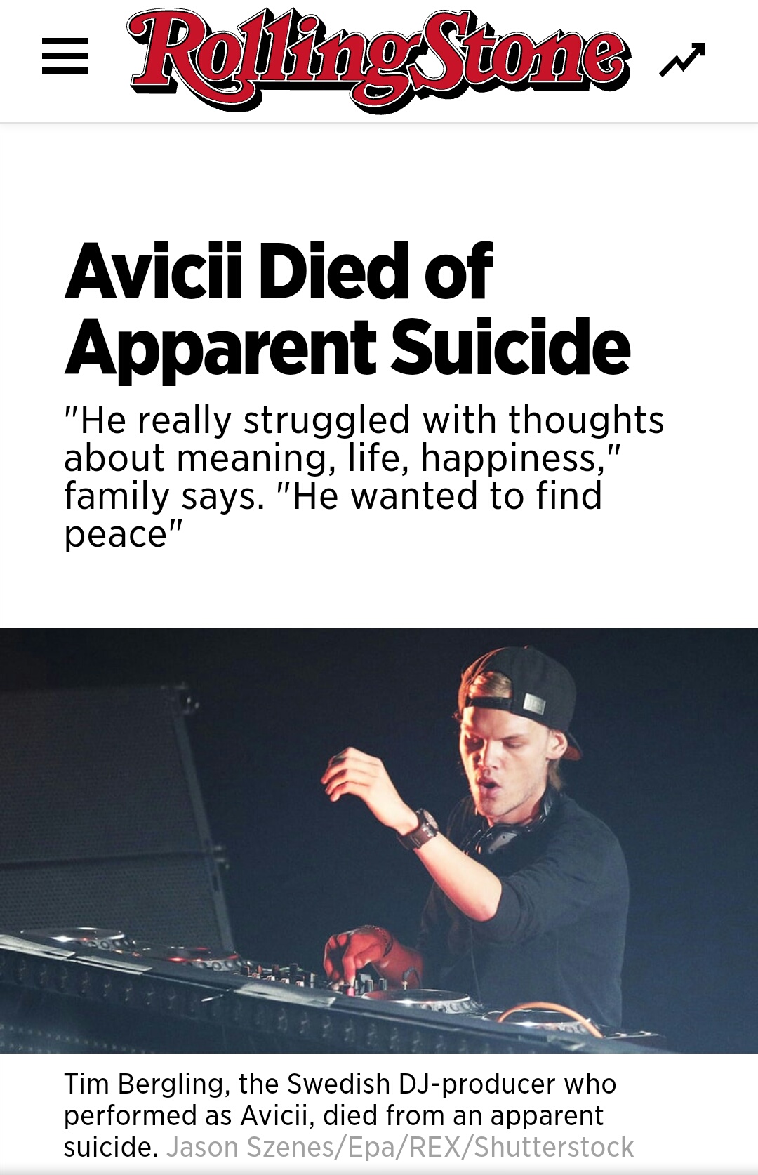 avicii死因确认:自杀