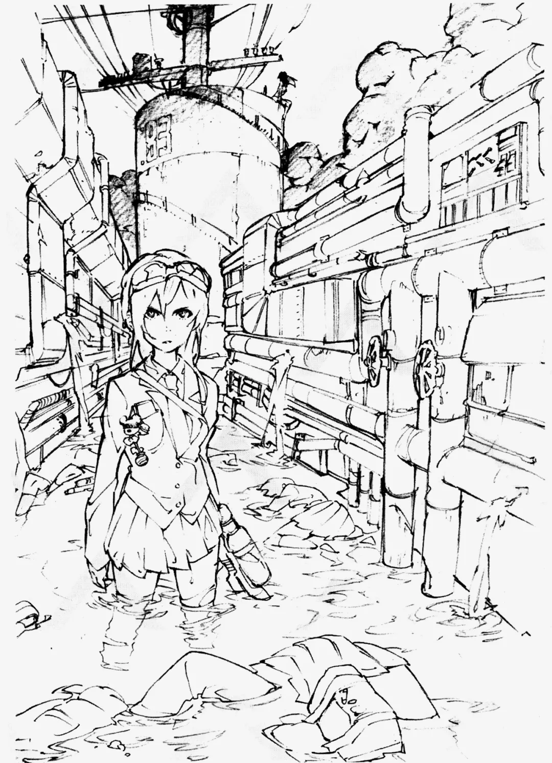 素材女生人体动态线稿参考各种透视夸张部位