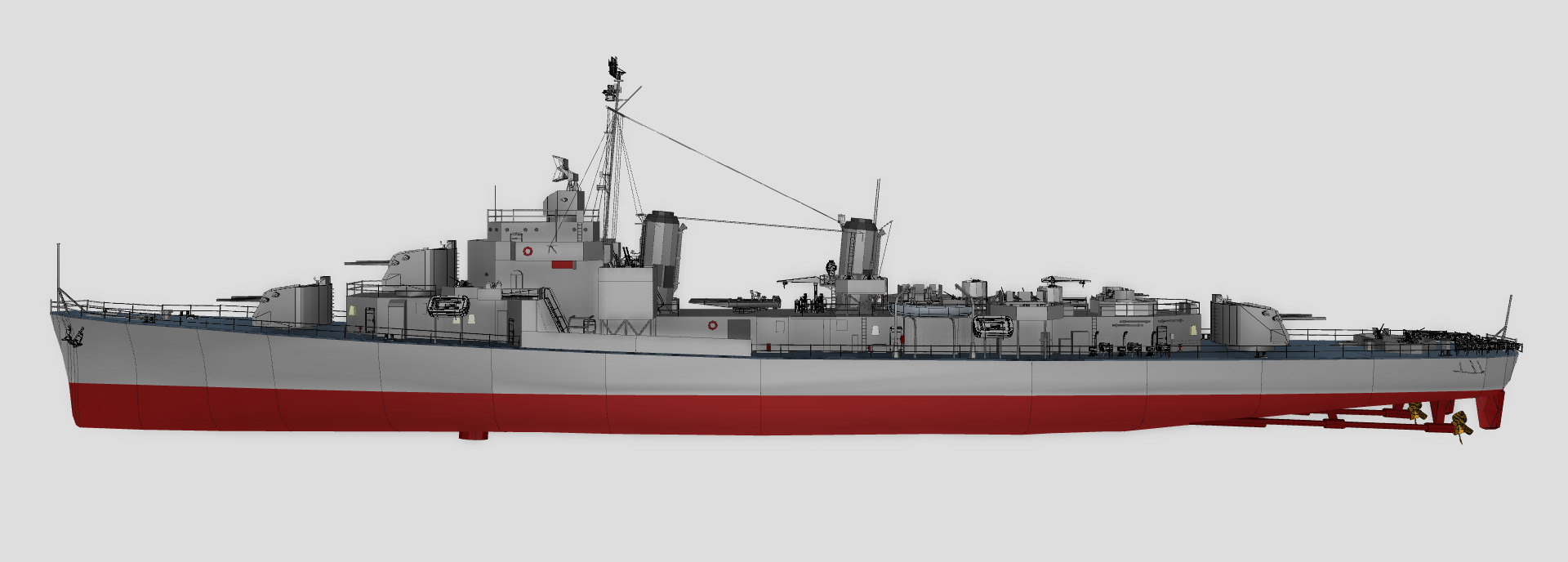 工艺战舰基林级驱逐舰gearing1945