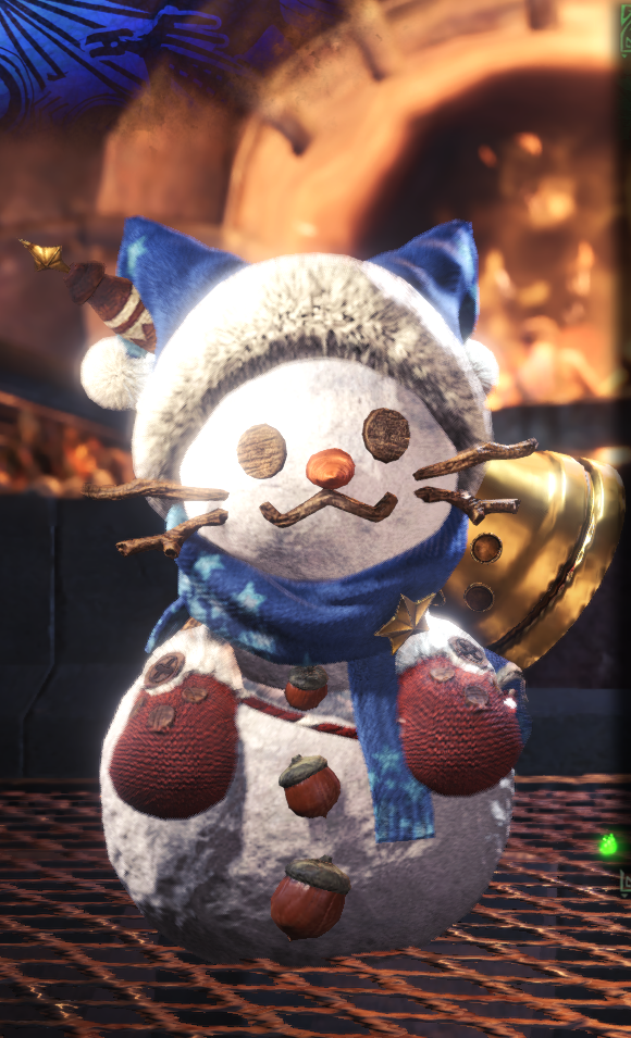 雪人外观,与集会所的配膳艾露猫一样的装扮,充满冬日气息