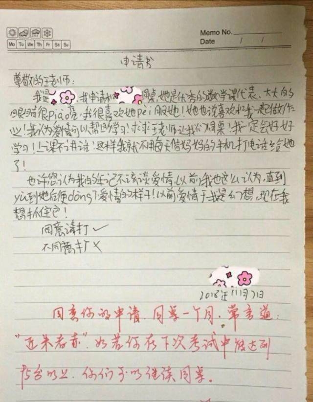 清新脱俗的申请书