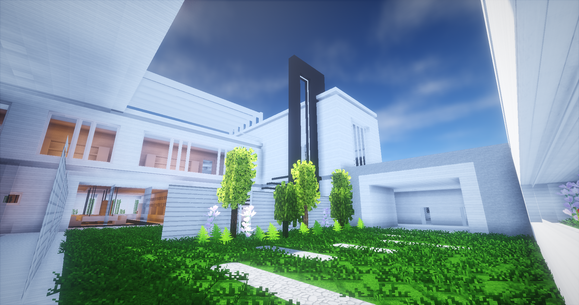 我的世界—白色简约现代办公楼截图欣赏