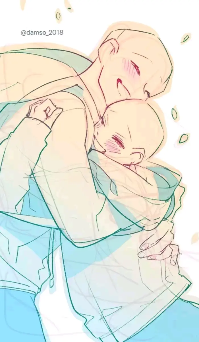 绘画线稿素材双人模板1