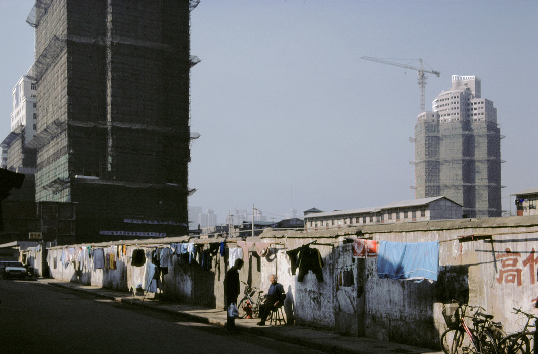 老照片 1999年的上海 到处都在搞拆迁 到处都在搞建设