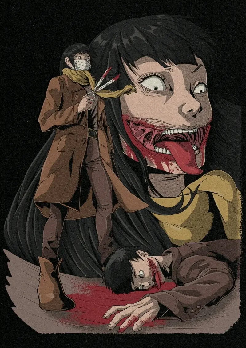 裂嘴妖怪裂口女图集