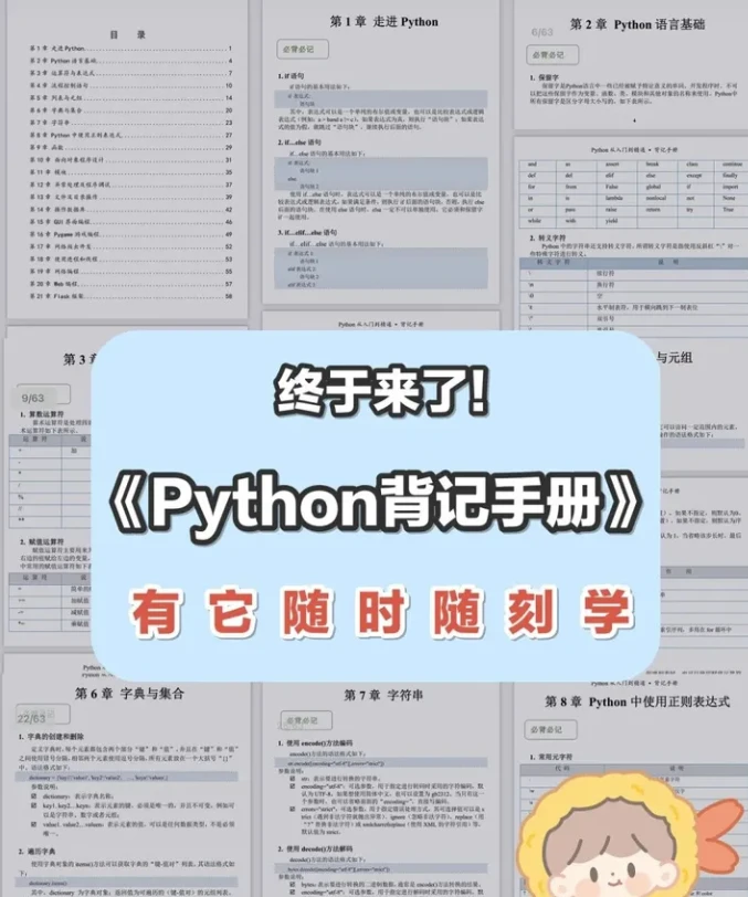 《Python背记手册》，有它轻松入门python - 哔哩哔哩
