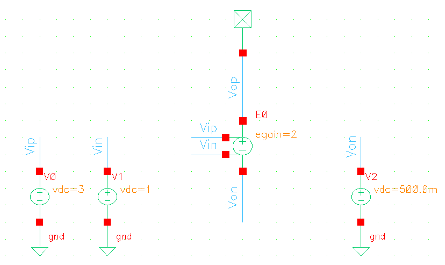Virtuoso ADE原理图analogLib库中的VCVS（压控电压源）使用 哔哩哔哩