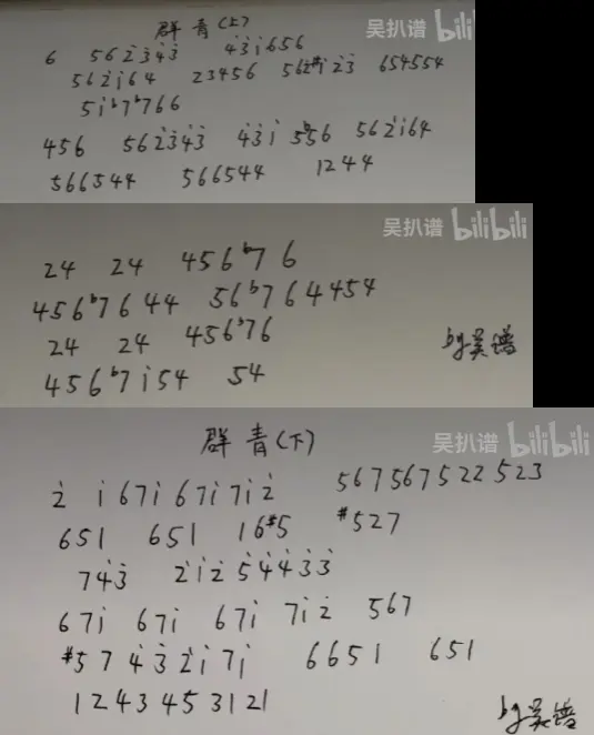 群青数字简谱图片