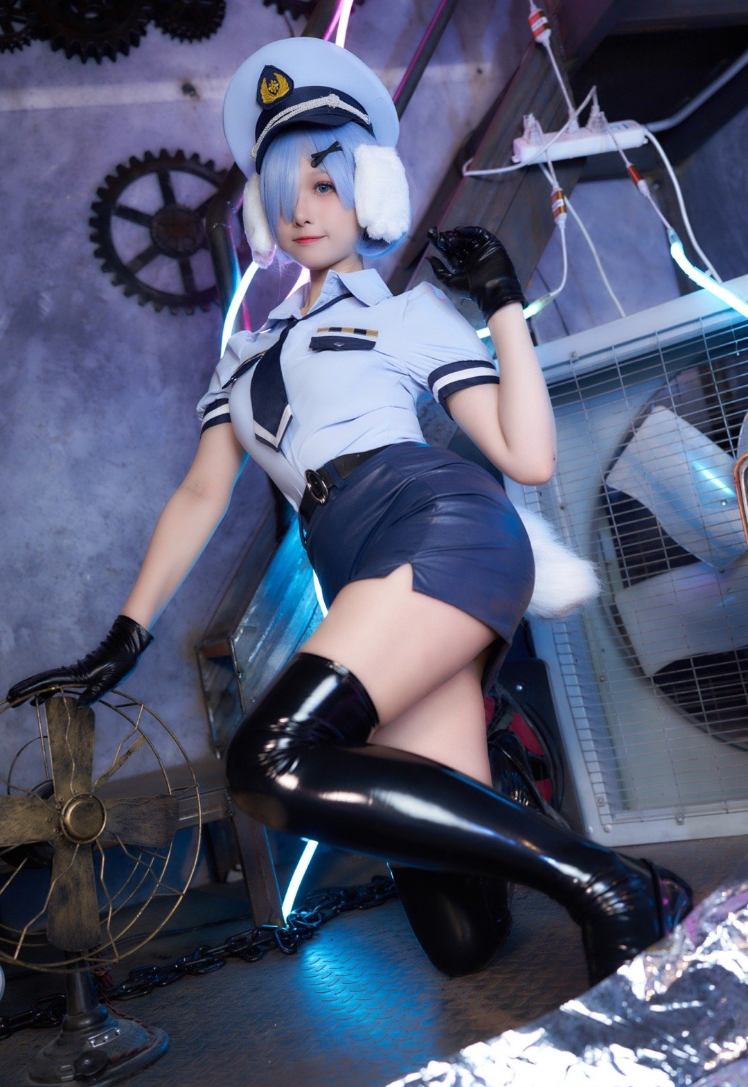 汐殃汐旮旮Re从零开始的异世界生活警服蕾姆Cosplay7