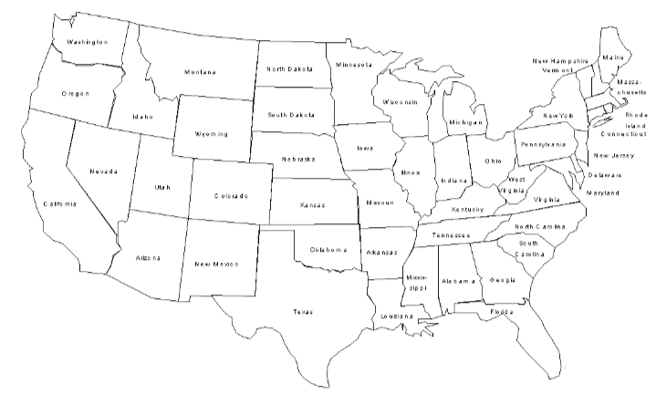 用一下午画美国地图.