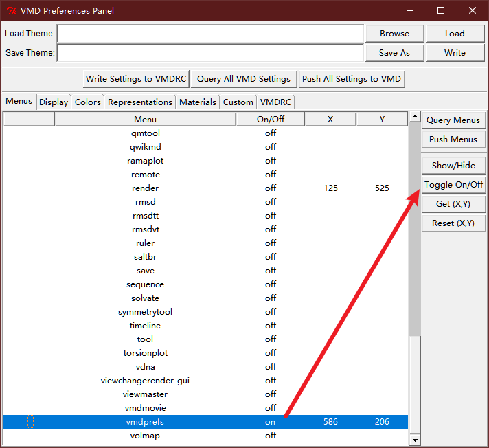 vmd tk console commands