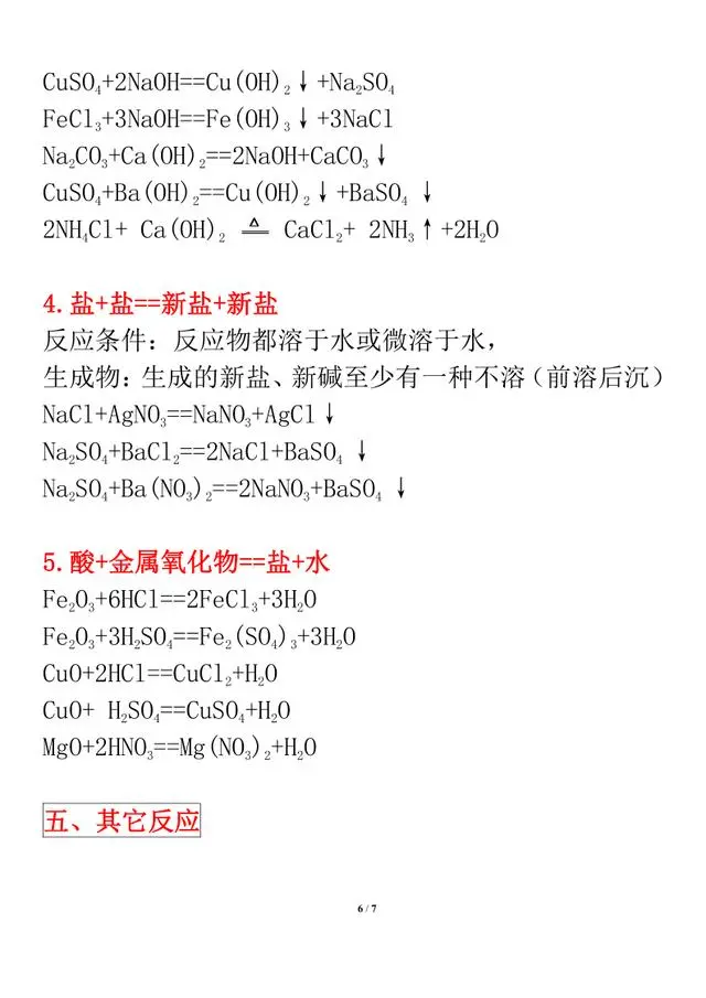 初中化学 常考化学方程式总结 中学生必须存这份 哔哩哔哩