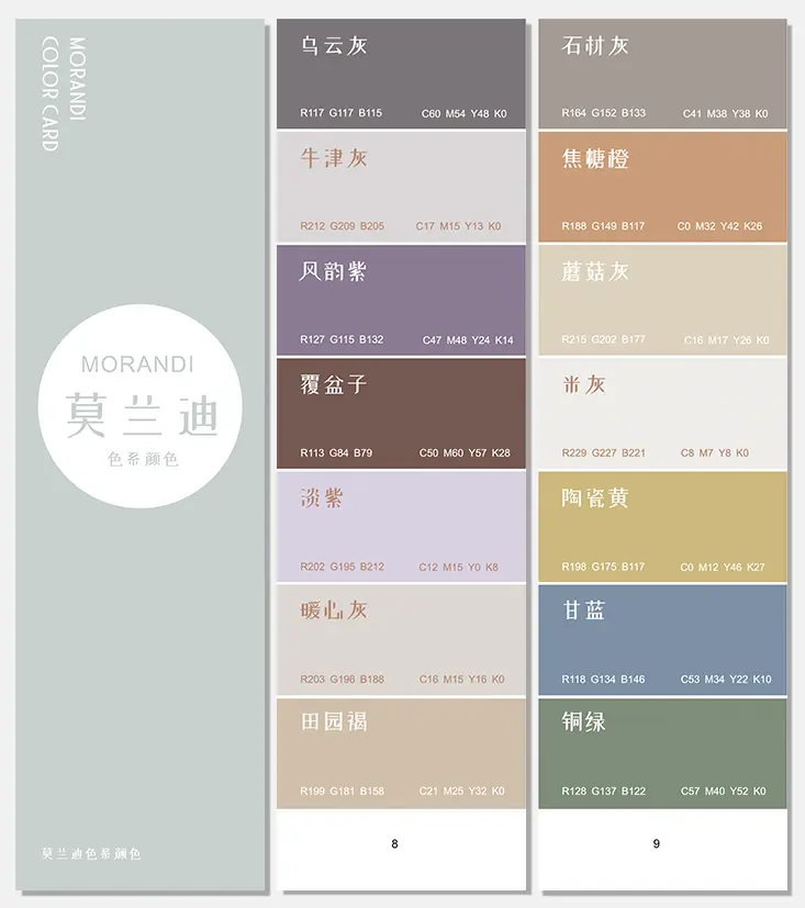 莫兰迪色系卡 哔哩哔哩