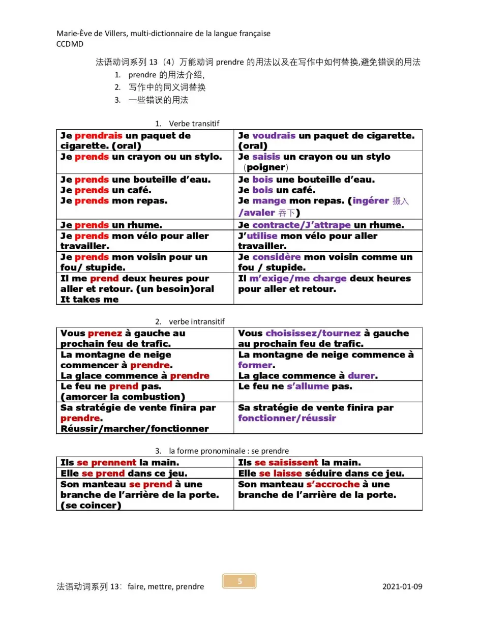 法语动词系列13 4 文字材料 万能动词prendre的用法以及在写作中如何替换 错误用法 哔哩哔哩
