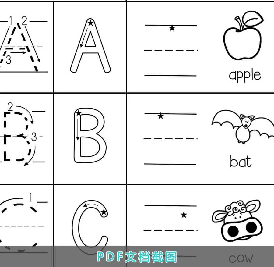 英文字母描红 高清可打印 哔哩哔哩