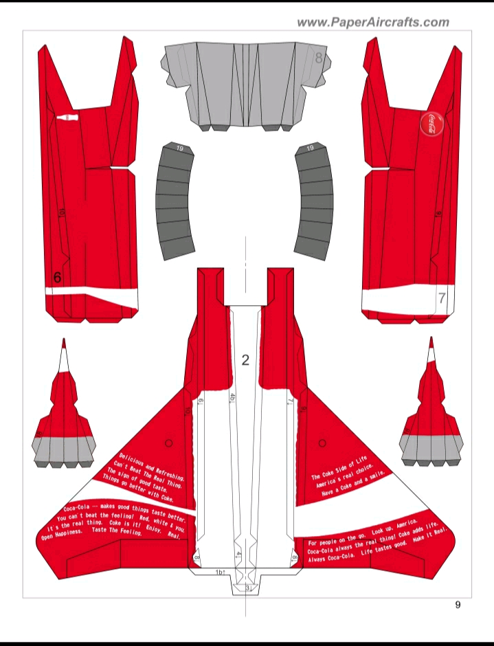 paperaircrafts高清可口可乐f15纸模型图纸可飞