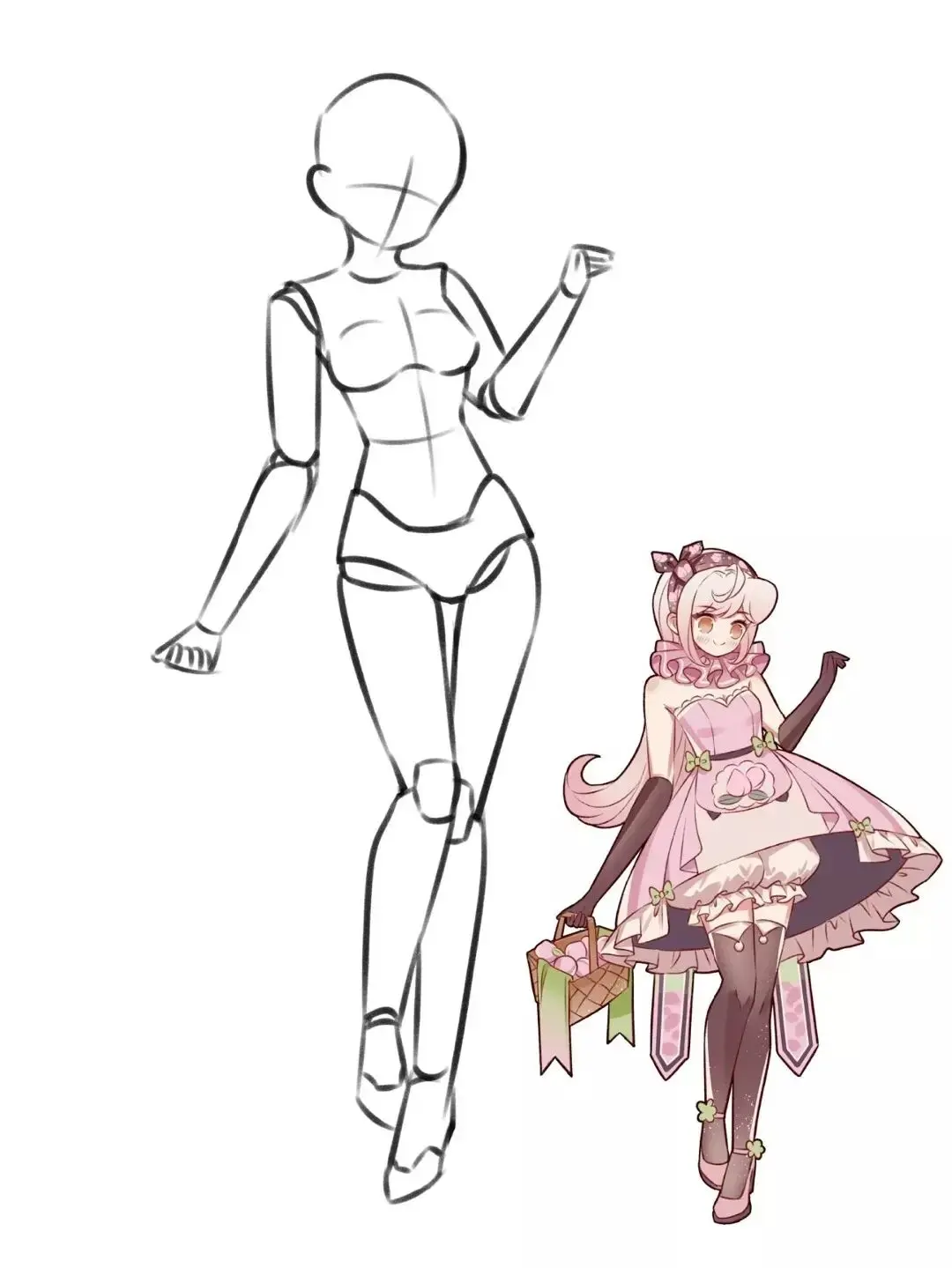 人体站姿速写,随时临摹,可上色!