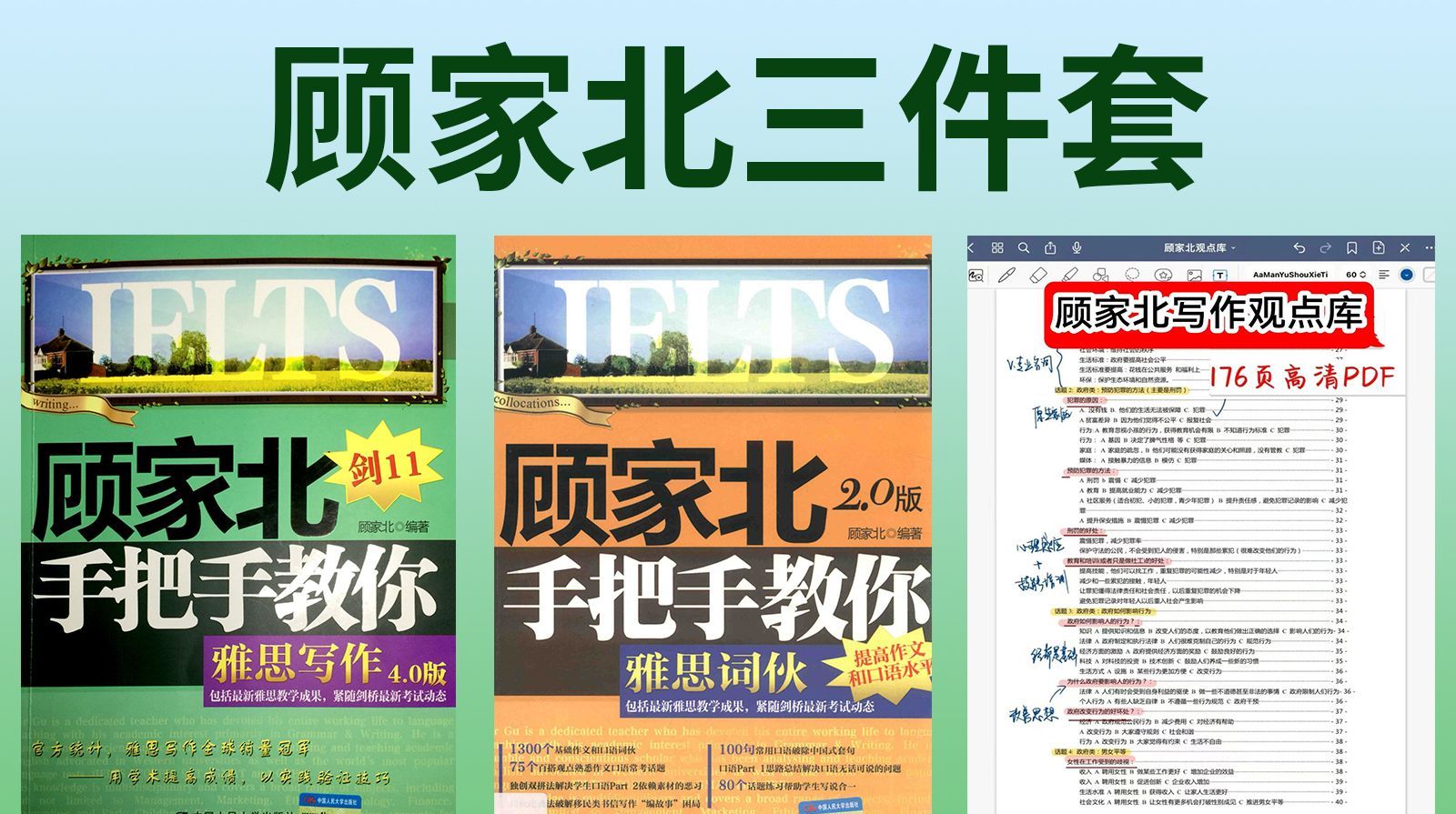 【雅思资料分享】雅思顾家北写作系列电子书全4册!雅思词伙,附雅思热门全套资料 - 哔哩哔哩