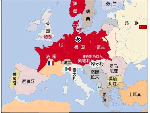 德国二战占领区地图图片