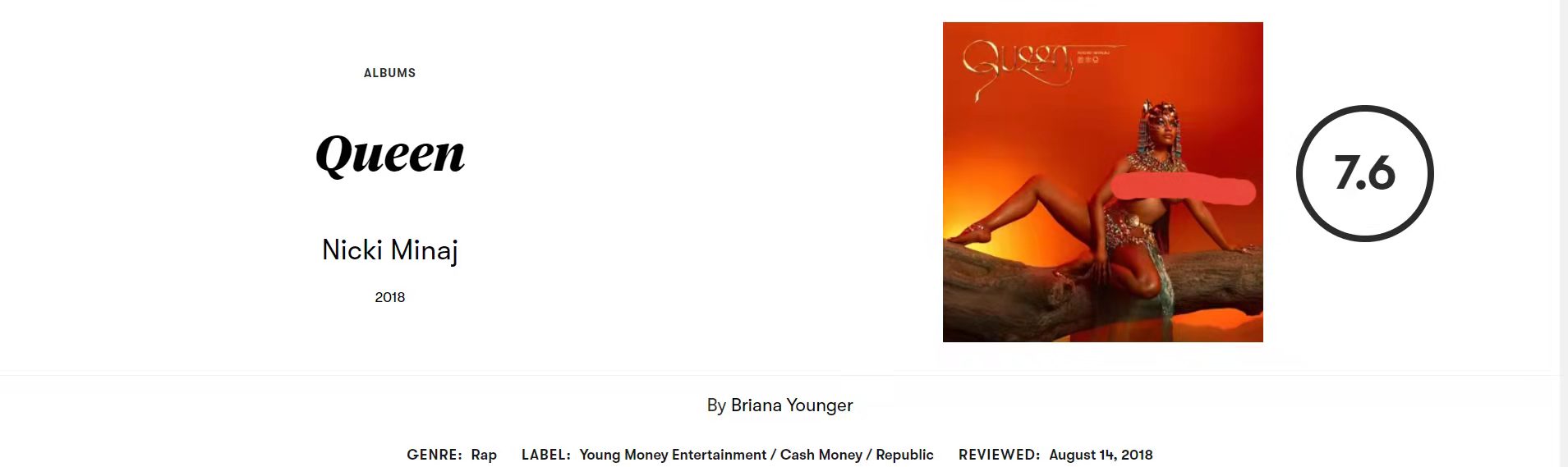搬运译Pitchfork评Nicki Minaj 2018年专辑《Queen》(女皇) 哔哩哔哩