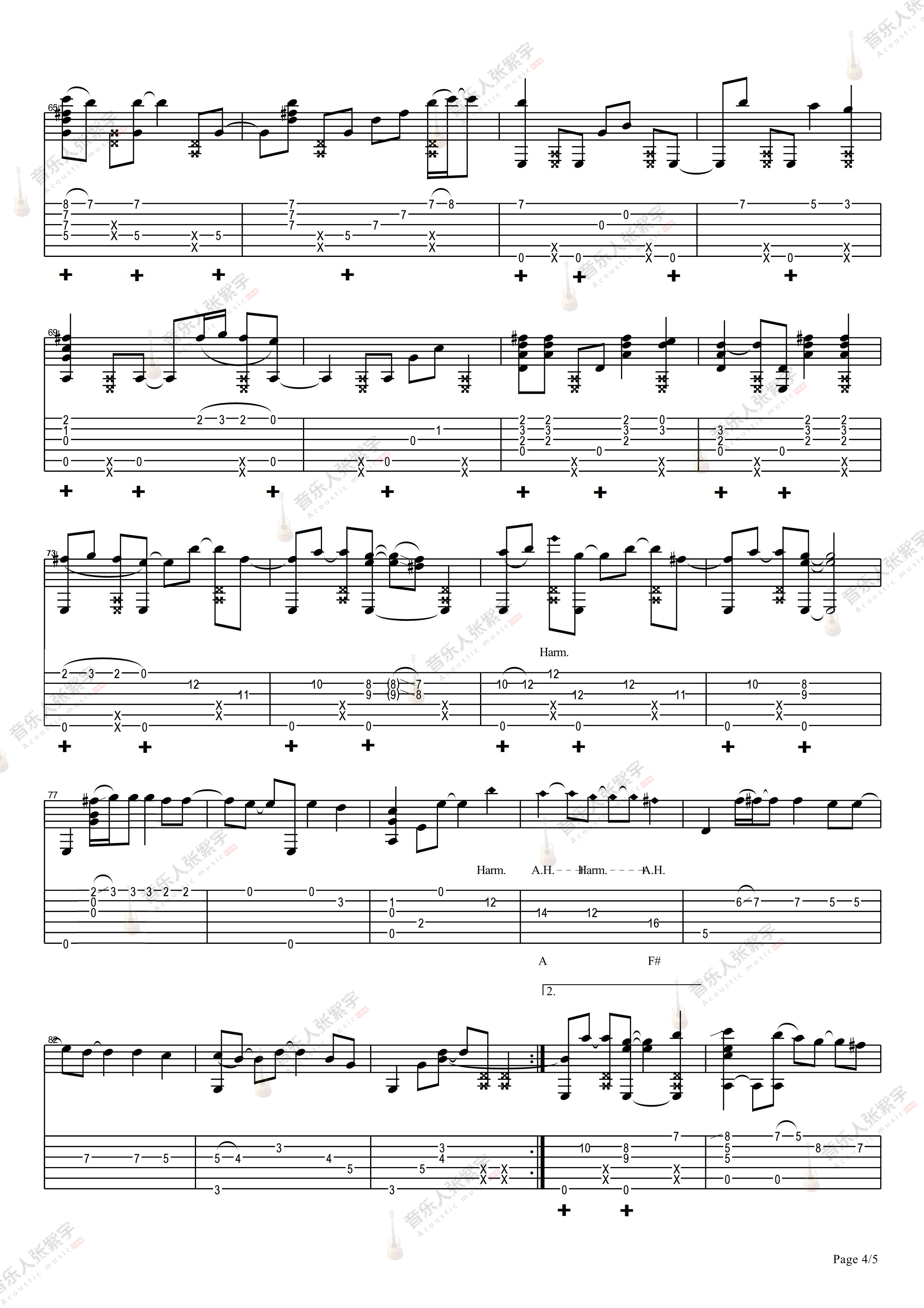 指弹改编 | 经典歌曲《卡萨布兰卡》吉他独奏版（附谱&教学） - 哔哩哔哩